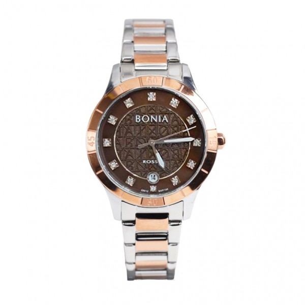 Bonia BR196-2647 Silver Rosegold Brown Bonia BR196-2647 Silver Rosegold Brown
